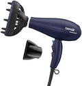 Conair Hair Dryer with Multi-Chamber Hair Diffuser Attachment, Dark Blue by conair