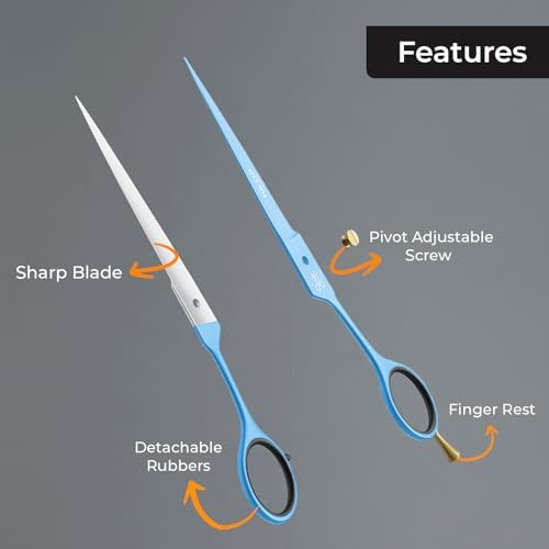 The Cut Factory- 6.5” Professional Hair Scissors - High Carbon 420 Stainless Steel Hair Cutting Scissors, Ultra-Sharp Barber Shears for Salon & Home (Blue) - Image 3