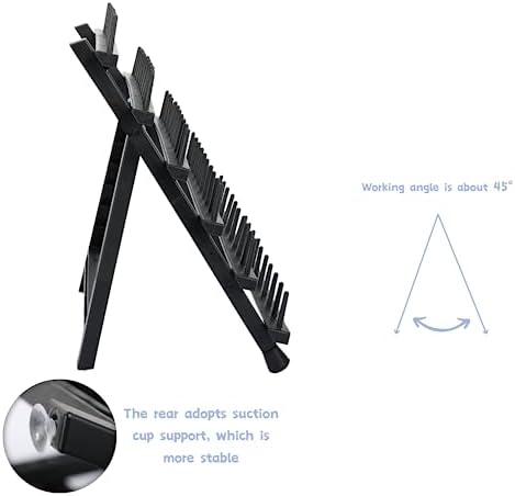60-Peg Braiding Hair Rack, Foldable Hair Extension Holder with Tools, Black - Image 6