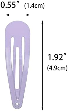 40 Counts Colorful Metal Snap Hair Clips 2 Inch Barrettes for Women Accessories (light purple) - Image 5