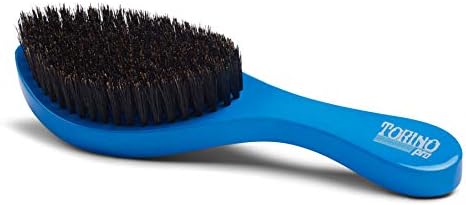 Torino Pro Wave Brushes by Brush King - Medium Curve Waves Brush #350 - Blue, Boar Bristles, Oval, for 360 Waves Hair Care - Image 4