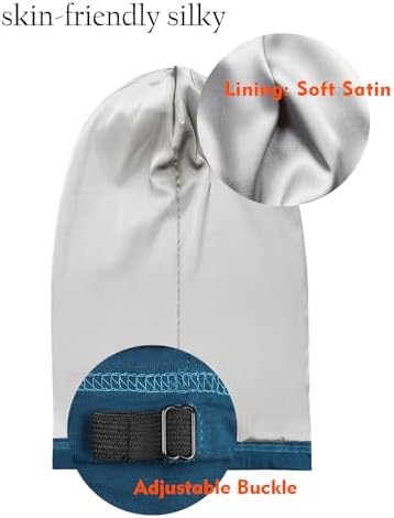 3 Size Satin Lined Sleep Caps for Braids,Dreadlocks Natural Curly Hair Adjustable - Image 2