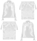 4Pcs Wig Storage Bags,Satin Wig Bag with Drawstring Tassel Silk Hair Bag Wigs Storage for Multiple Wigs,Bundles,Hair Extensions (White) by Unknown