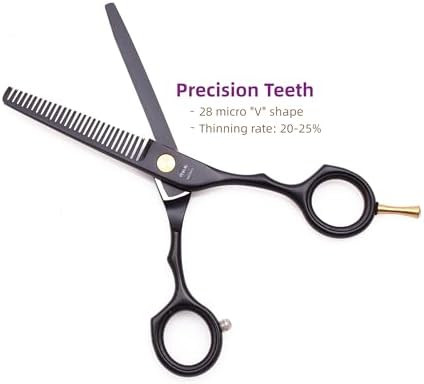 5.5" Professional Hair Cutting & Thinning Shears Set with Straight Razor - Image 5