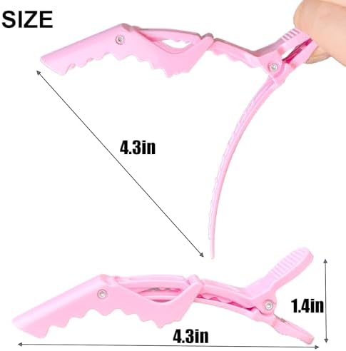 100 Pcs Alligator Hair Clip for Styling Sectioning - Salon Hair Clip for Thick Hair, Plastic Hair Styling Clip with Wide Teeth & Double-Hinged Design (Pink) - Image 6