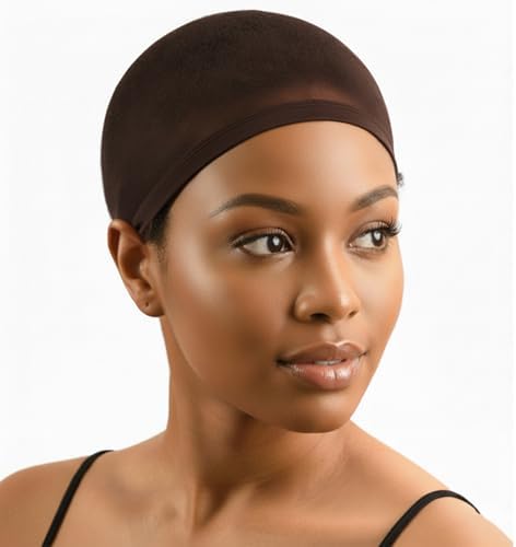Donna Stocking Wig Caps, 2 Pcs Brown Breathable Stretch Cap for Wig Control, Ultra Light Nylon Fiber, Secure Comfortable Fit by DONNA