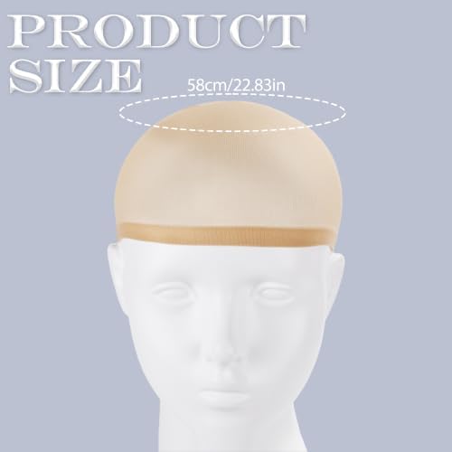 8 Pcs Bulk Skin Tone Wig Caps, Disposable Stretch Nylon Hair Nets, Bulk Wig Caps for Salons, Makeup Artists & Cosplay - Image 2