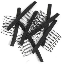 20 Pieces Wig Combs Wig Clips Wig Combs to Secure Wig 7-teeth Wig Accessories Tools For Making Wig Caps Wig Comb (Black,20 Pcs) by JIUSERLU