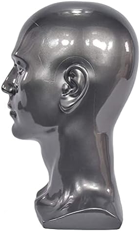 Ba Sha PVC Mannequin Head Black Male Manikin Dummy Stand Model Display Hat Scarf Wigs Hair Glasses Hat Beauty Styling Tool with Mount Hole L30HH - Image 7