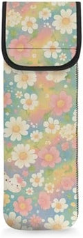 Hair Straighteners Case with Fastener - Water-Resistant Neoprene Curling Iron Holder Flat Iron Curling Wand Travel Cover Case Bag PouchShield Curling Iron Cover Flower Print by Unknown