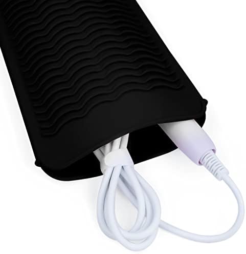 Silicone Heat Resistant Mat Pouch for Hair Straightener,Curling Iron, Black - Image 5