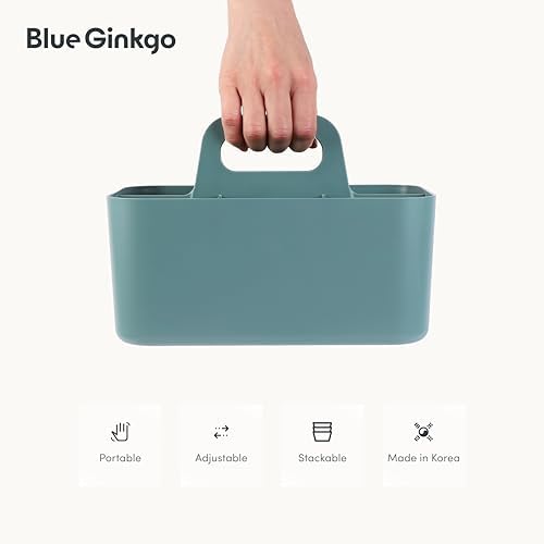 BLUE GINKGO Stackable Organizer Caddy, Rectangle, Green, Made in Korea - Image 5