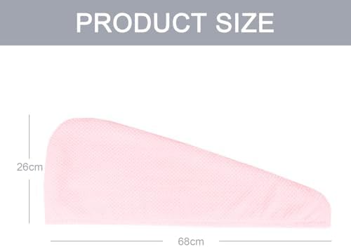 MaopaoBeauty Microfiber Hair Towel, 2 Packs Hair Turbans for Wet Hair, Drying Hair Wrap Towels for Curly Hair Women, Large Hair Towel for All Hair Style, Pink - Image 4
