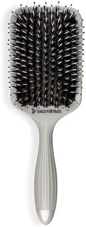 EAGLE FORTRESS Boar Bristle Paddle Hair Brush, Hairbrush Detangler with Thicker Nylon Pins for Effortless Detangling, Scalp Massage & Reduced Breakage. by EAGLEFORTRESS