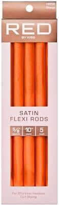 Red by Kiss Satin Flexi Heatless Curling Rods, Damage Free & Frizz Free No Heat Soft Curls, Silky Satin to Prevent Breakage, Comfortable Pin-Free Styling, Gentle Rollers for All Hair Types by REDbyKISS