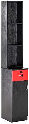 BarberPub Wall Mount Hair Styling Barber Station3036-1 (Red&Black) - Image 3