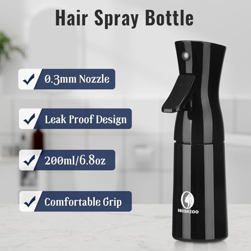 BRUSHZOO Detangler Brush with Hair Spray bottle 9 Row Brush Wide Tooth comb, Hair Brushes for Women Men Kids Curly 3/4abc Hair (Red) - Image 3