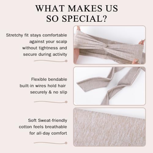 2-in-1 Heatless Curling Headband for Women & Flexible Curling Rods for Heatless Curls Overnight Heatless Hair Curlers No Heat Damage, Stretchy Fabric Headbands for Curly Long Hair, Sleep Gym Workout - Image 5