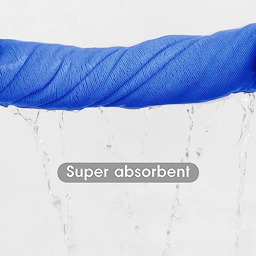 JML Large Microfiber Bath Towels Set of 2, 30x60 Inches, Dark Blue - Image 3