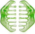 Geiserailie 2 Pcs Jade Combs Gua Sha Stone Scalp Massage Tool by Geiserailie