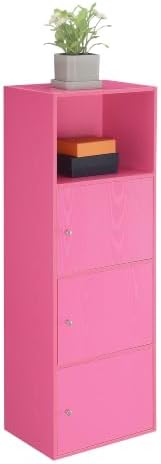 Xtra Storage Three-Door Cabinet with Shelf in Pink Wood Finish - Image 6