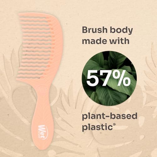 Wet Brush Go Green Coconut Oil Infused Treatment Comb - Wide Tooth Hair Detangler with WaveTooth Design that Gently and Glides Through Tangles - No Split Ends and No Damage - Image 4