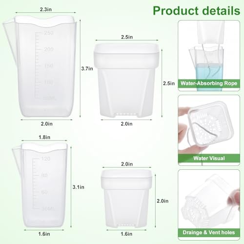 2.5" Clear Self Watering Pots for Indoor Plants,16PCS Mini Plastic Nursery Planters with Water Level Indicator & Drainage Holes for Propagation,Succulents,Seedling,African Violet,Plant Labels - Image 4