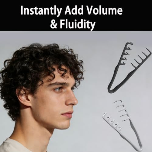 Texture Comb Men, 2 Pcs Root Lifting Volumizing Wide Tooth Styling Tool - Image 6
