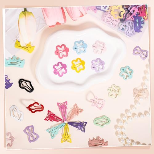 obeoby 82 Pcs Colorful Snap Hair Clips for Baby Girls Toddler Accessories - Image 7