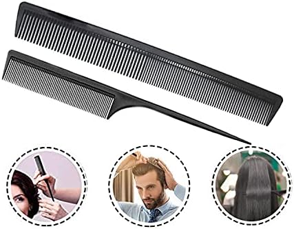 Professional Black Carbon Fiber Teasing Comb, Fine and Wide Tooth Hair Barber Comb For All Hair Types - Image 5