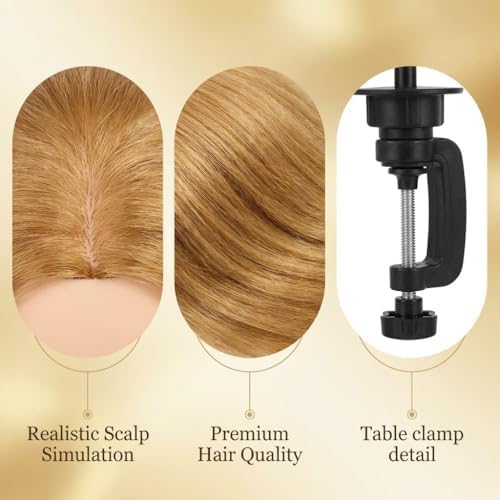 80% Real Human Hair Mannequin Head, Manikin Head with Hair - Image 4