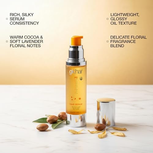 GK HAIR - Hair Oil Serum 1.69 Oz - Smooth Frizz Control & Shine Enhancement - Dry, Frizzy, Damaged & Dull Hair - Argan Oil Hair Serum with Plant Based Protein and Natural Silicones Lightweight Finish - Image 7