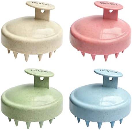 Ella & Sara 4PCS Scalp Massager for Hair Care Scalp Exfoliator Scalp Scrubber for Hair Growth with Soft Bristles, Scalp Exfoliator Brush Dandruff Removal Shampoo Brush for Wet Dry Scalp Care by Unknown