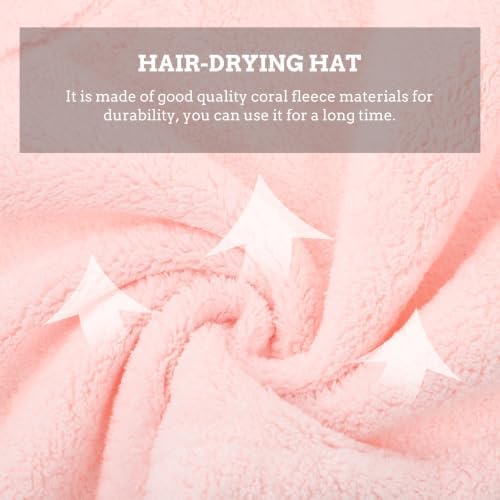 3pcs Coral Fleece Hair Drying Towel Wrap with Button Closure - Image 4
