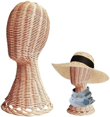 CHADWICK 20.87-Inch Rattan Mannequin Head Stand, 15.75-Inch Tall by CHADWICK