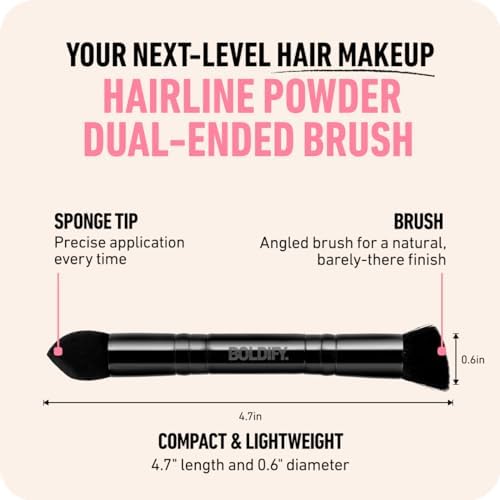 BOLDIFY Hairline Powder Brush, Root Touch Up Brush Applicator – Dual-Ended x 2 - Image 3