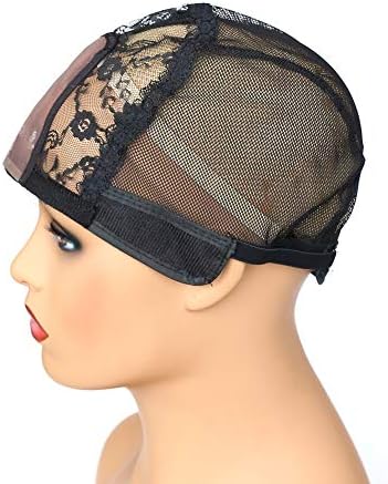 BTWTRY 1.5x3.5inch U Part Double Lace Net Wig Caps with Adjustable Strap for Making Wigs 1pc Wig Cap DIY Wigs Weaving Dome Mesh Wig Cap for Women and Girl (1 Pc, 0052) - Image 4