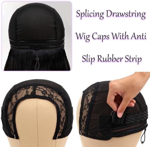 U Part Wig Cap with Drawstring & Anti-Slip Elastic Band Set - Image 3