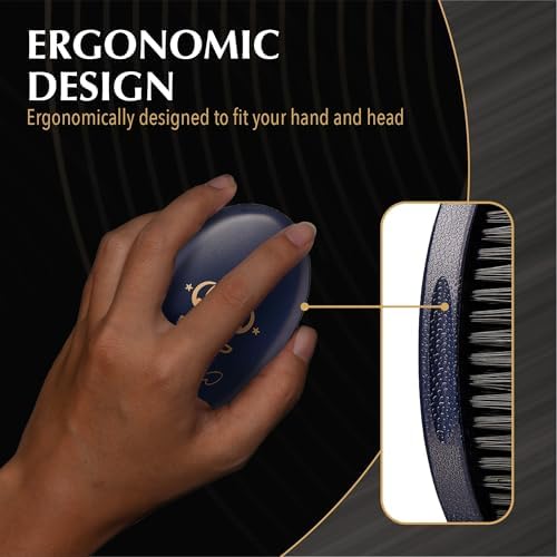 Red by Kiss Premium Pocket Wave Brush Hard – Bow Wow Curved Palm Brush for 360 Waves, High Density Hard Bristles for Coarse or Long Hair, Travel Cover, Ideal for Wolfing & Durag Use - Image 5