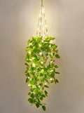 Mkono Fake Hanging Plant with Lights, Artificial Plants for Home Decor Indoor Macrame Plant Hanger with Fake Vines, Batteries NOT Included by Mkono
