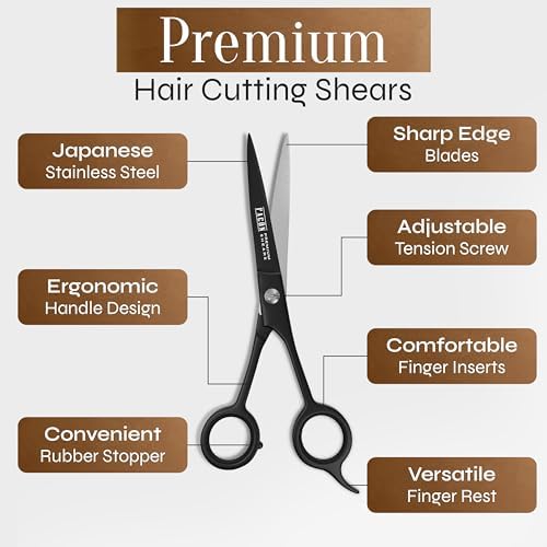 Facón Hair Cutting Scissors - Professional Hair Scissors 6.5 Inch Razor Edge Barber Shears Salon Hair Cutting Shears - Japanese Stainless Steel - Precision Cutting Premium Shears for Men, Women & Kids - Image 6