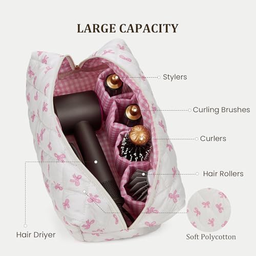 HiTotes Hair Tools Travel Bag Compatible with Dyson Airwrap Cute Floral Travel Case for Shark Flexstyle Hair Tools Organizer - Image 3