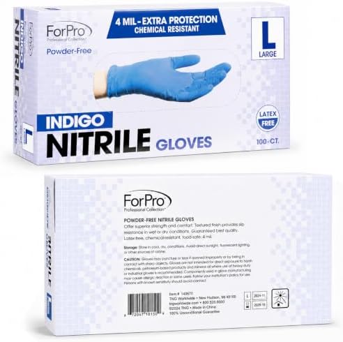 ForPro Disposable Nitrile Gloves, Chemical Resistant, Powder-Free, Latex-Free, Non-Sterile, Food Safe, 4 Mil - Image 3