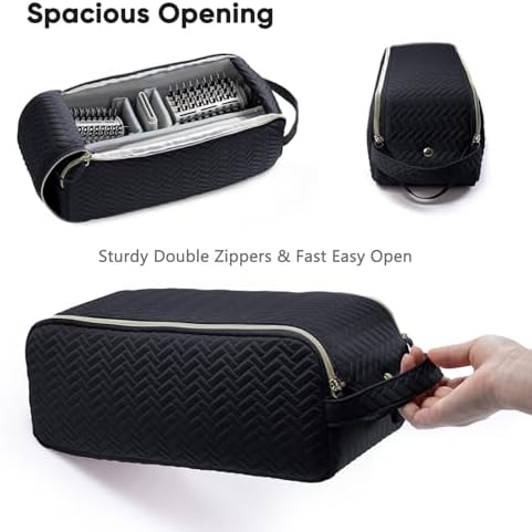 Large Hair Tools Travel Bag Compatible with Shark FlexStyle, Revlon & Dyson | Hair Dryer Brush Organizer, Flat Iron, Curling Iron, Makeup & Cosmetic Bag for Travel Essentials - Image 5