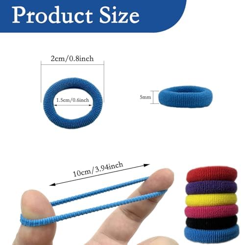 288 Pcs Toddler Hair Ties, Soft Seamless Cotton Baby Hair Ties, Multicolor Small Hair Bands for Little Girls and Kids, Elastic Hair Accessories Ponytail Holders (Dark Color) - Image 3