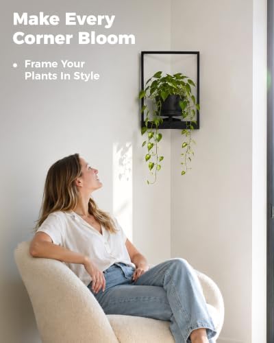 Bamworld Picture Frame Wall Planters Set of 2 Corner Wall Plant Holder - Image 6