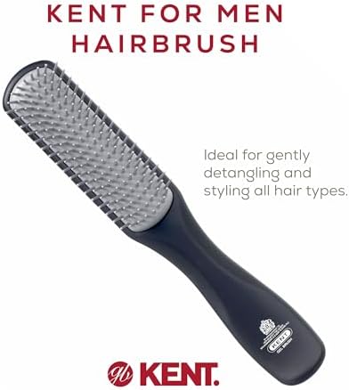 Kent KFM3 Gel Styling Hair Brush for Men, 9 Row Men's Hair Brush with Ionic Anti Static Bristles, Detangling and Smoothing Short to Medium Length Hair - Image 3