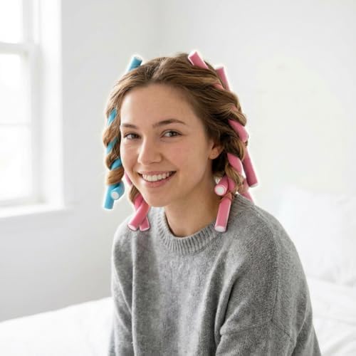 Andrea Grace Flexi Rods Foam Hair Rollers - 18 Flexi Rods -1/2" 5/8" 3/4" 1" Diameter- Professional Salon Quality Rubber Hair Rollers for Long, Medium, Short Hair, Hair Curlers to Sleep in for Women - Image 5