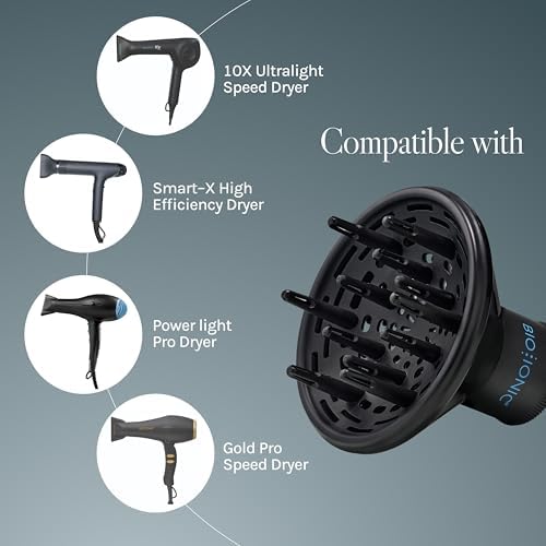 Bio Ionic Universal Diffuser - Fast-Drying Hair Dryer Attachment for Frizz Control & Shine - Fits 2.25" Blow Dryers - Professional Styling Tool for All Hair Types - Image 4