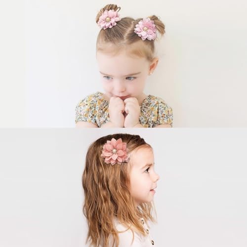 DED 40PCS 2.3" Chiffon Flower Hair Clips for Girls Infants Toddlers - Image 6